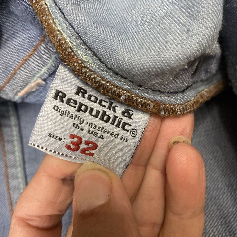 Rock & Republic Jeans Womens Sz 32 Dark Wash Boot Cut Button Fly - Picture 4 of 10